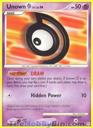 Unown [D] #68/130 Uncommon - Diamond & Pearl Pokemon card