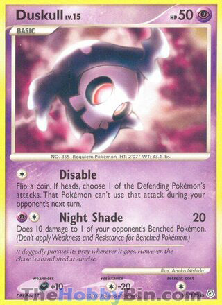 Duskull #80/130 Common - Diamond & Pearl Pokemon card