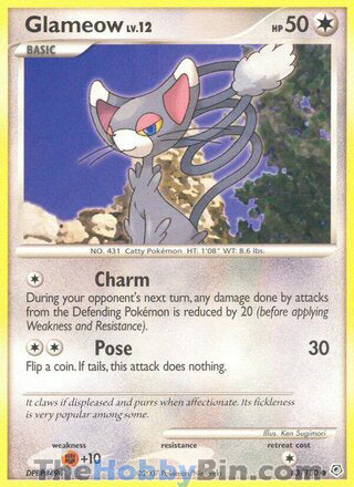 Glameow #83/130 Common - Diamond & Pearl Pokemon card