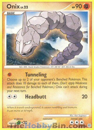 Onix #92/130 Common - Diamond & Pearl Pokemon card