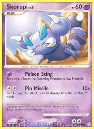 Skorupi #99/130 Common - Diamond & Pearl Pokemon card