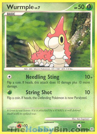 Wurmple #104/130 Common - Diamond & Pearl Pokemon card