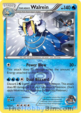 Team Aqua's Walrein Double Crisis Holo Rare #5/34