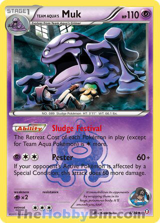 Team Aqua's Muk Double Crisis Holo Rare #8/34