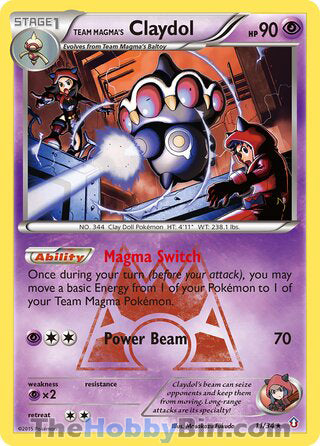 Team Magma's Claydol Double Crisis Holo Rare #11/34