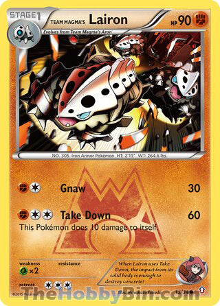 Team Magma's Lairon #13/34 Common - Double Crisis Pokemon card