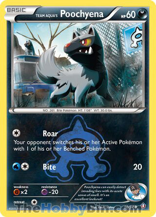 Team Aqua's Poochyena #16/34 Common - Double Crisis Pokemon card