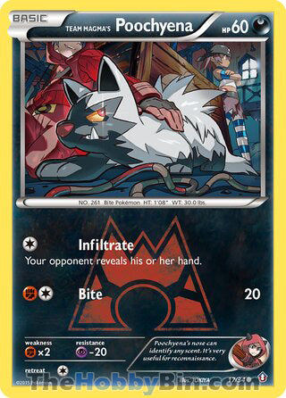 Team Magma's Poochyena Double Crisis Common #17/34