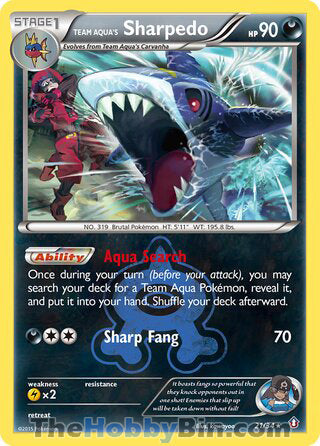 Team Aqua's Sharpedo Double Crisis Holo Rare #21/34