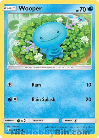 Wooper #25/70 Common - Dragon Majesty Pokemon card