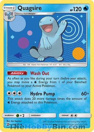 Quagsire #26/70 Uncommon - Dragon Majesty Pokemon card