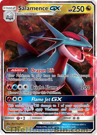 Salamence GX #44/70 Ultra Rare - Dragon Majesty Pokemon card