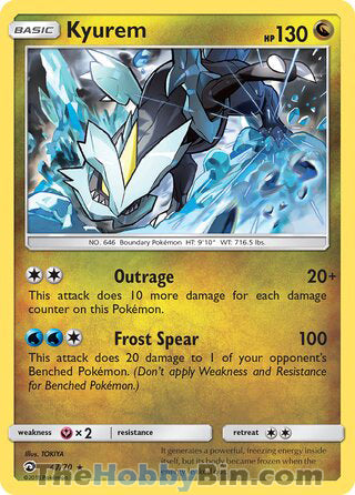 Kyurem #47/70 Holo Rare - Dragon Majesty Pokemon card