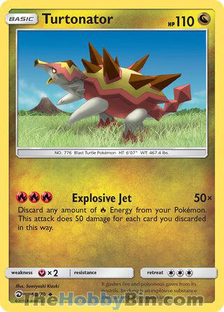 Turtonator #50/70 Uncommon - Dragon Majesty Pokemon card