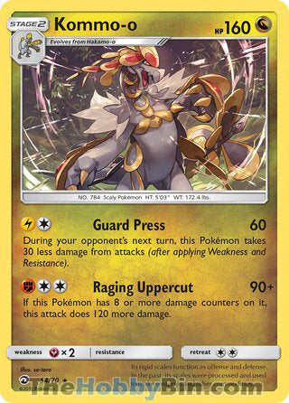 Kommo-o #54/70 Holo Rare - Dragon Majesty Pokemon card