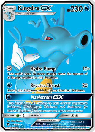 Kingdra GX #66/70 Ultra Rare - Dragon Majesty Pokemon card