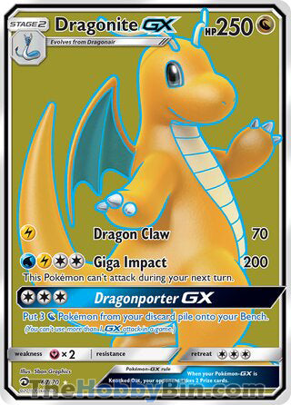 Dragonite GX #67/70 Ultra Rare - Dragon Majesty Pokemon card