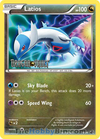 0010 Latios Holo Rare Dragon Vault