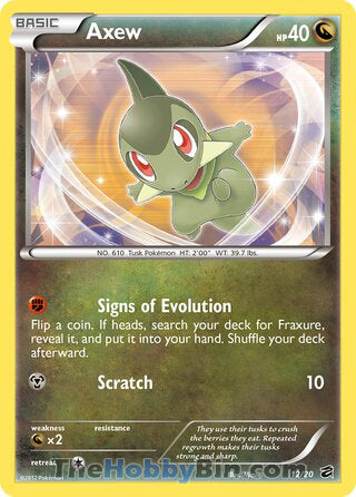 0012 Axew Holo Rare Dragon Vault
