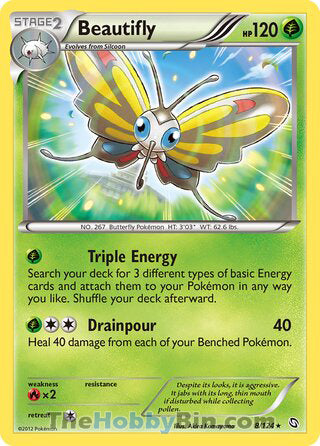Beautifly #8/124 Rare - Dragons Exalted Pokemon card