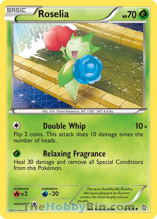 Roselia #12/124 Uncommon - Dragons Exalted Pokemon card