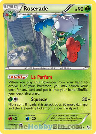 Roserade #15/124 Rare - Dragons Exalted Pokemon card