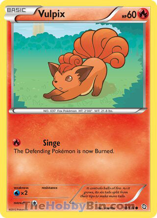 Vulpix #18/124 Common - Dragons Exalted Pokemon card
