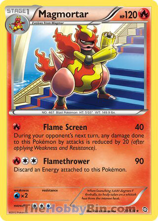 Magmortar #21/124 Rare - Dragons Exalted Pokemon card