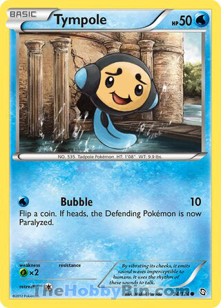 Tympole #34/124 Common - Dragons Exalted Pokemon card