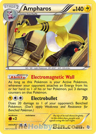 Ampharos #40/124 Holo Rare - Dragons Exalted Pokemon card