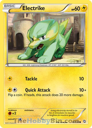 Electrike #41/124 Common - Dragons Exalted Pokemon card