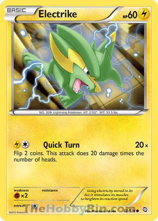 Electrike #42/124 Common - Dragons Exalted Pokemon card