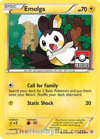 Emolga #45/124 Uncommon - Dragons Exalted Pokemon card
