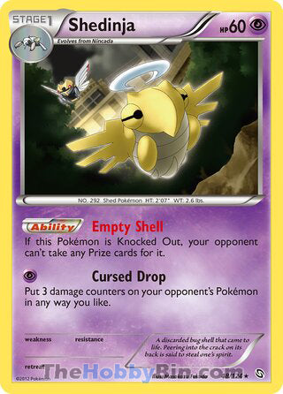 Shedinja #48/124 Rare - Dragons Exalted Pokemon card
