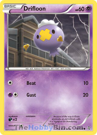 Drifloon #50/124 Common - Dragons Exalted Pokemon card