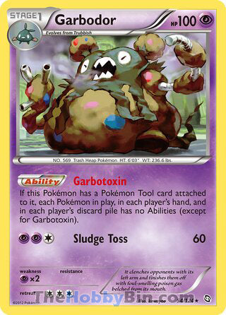 Garbodor #54/124 Holo Rare - Dragons Exalted Pokemon card