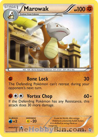Marowak #61/124 Rare - Dragons Exalted Pokemon card