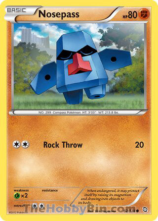 Nosepass #62/124 Common - Dragons Exalted Pokemon card