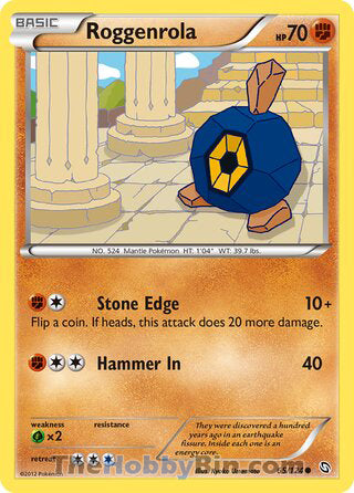 Roggenrola #65/124 Common - Dragons Exalted Pokemon card