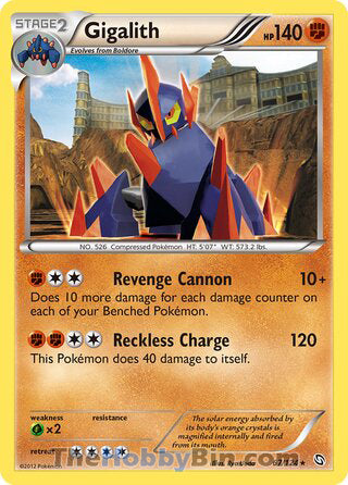 Gigalith #67/124 Holo Rare - Dragons Exalted Pokemon card