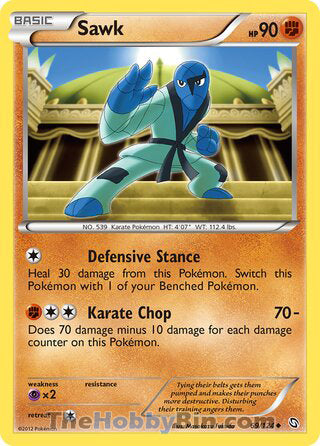 Sawk #69/124 Uncommon - Dragons Exalted Pokemon card