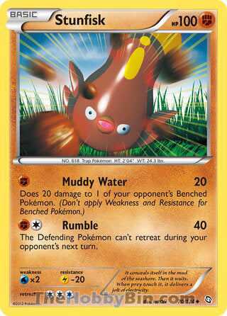 Stunfisk #70/124 Uncommon - Dragons Exalted Pokemon card
