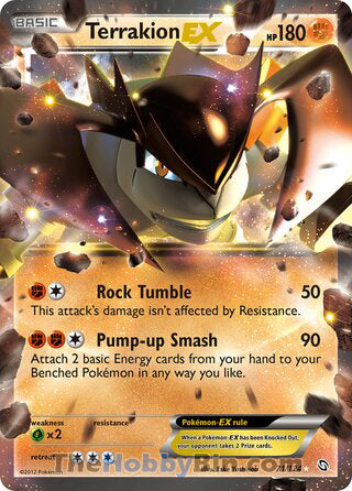 Terrakion EX #71/124 Ultra Rare - Dragons Exalted Pokemon card