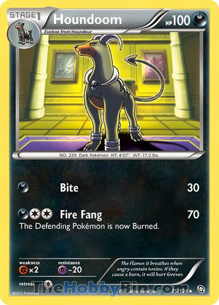 Houndoom #75/124 Rare - Dragons Exalted Pokemon card
