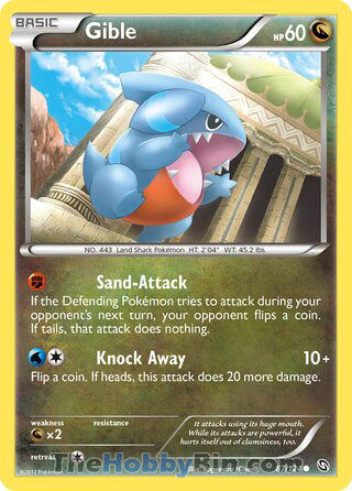 Gible #87/124 Common - Dragons Exalted Pokemon card