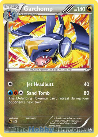 Garchomp #91/124 Rare - Dragons Exalted Pokemon card
