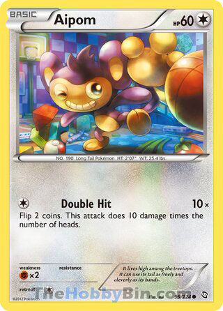 Aipom #99/124 Common - Dragons Exalted Pokemon card