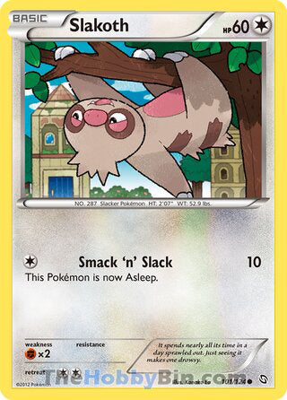 Slakoth #101/124 Common - Dragons Exalted Pokemon card