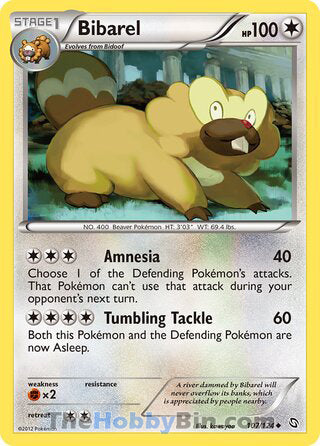 Bibarel #107/124 Uncommon - Dragons Exalted Pokemon card