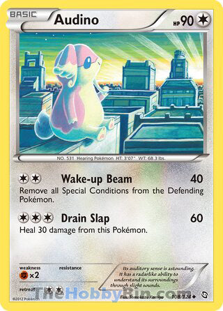 Audino #108/124 Uncommon - Dragons Exalted Pokemon card